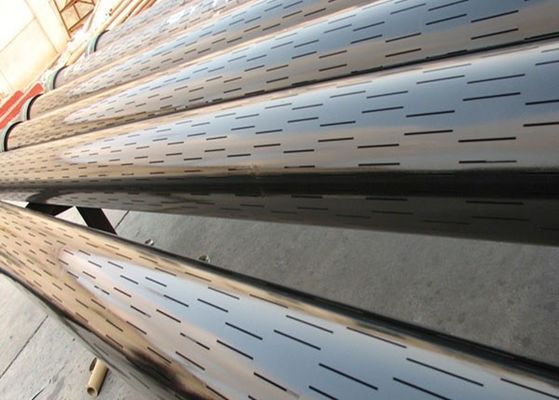 China Slotted Liner Sand Control Screen , Straight / Staggered Slotted Casing Pipe supplier