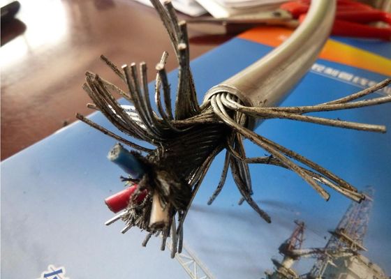 Oil &amp; Gas Downhole Downhole Fiber Optic Cable , Stainless Steel Testing Cable supplier